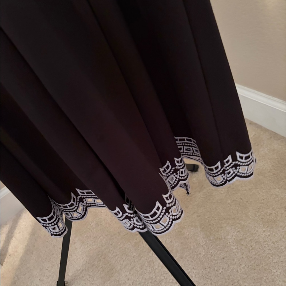 Talbots Black Midi Dress with White Trim - Picture 2 of 4